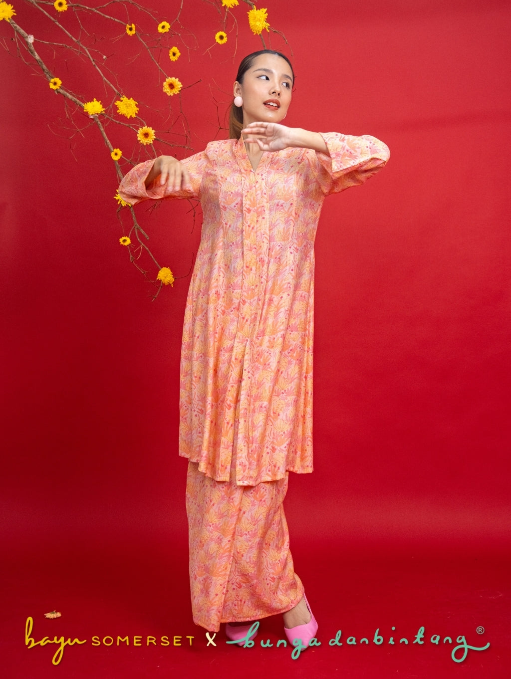 Rosa Maxi Kebaya in Indah Pink
