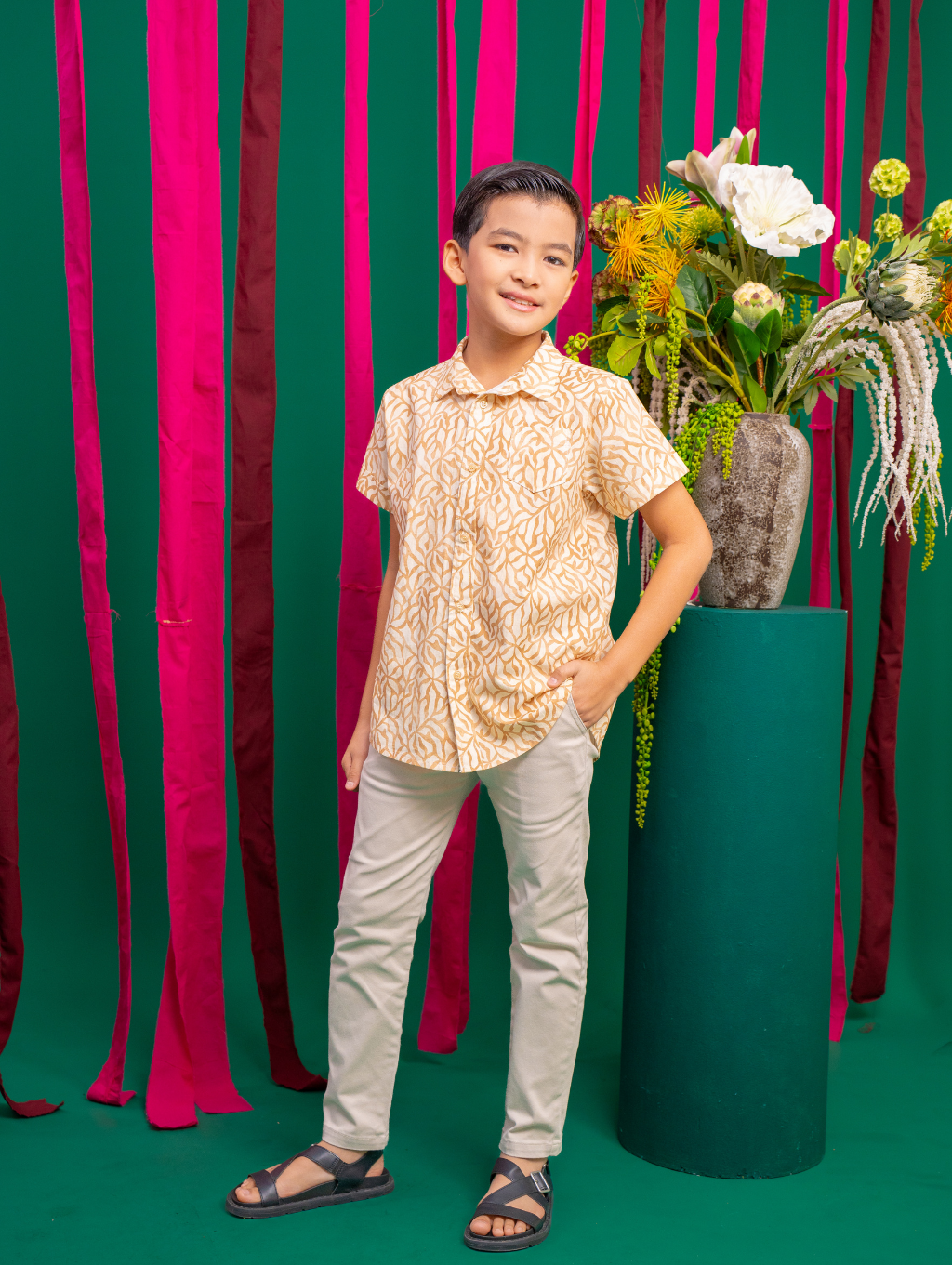 KIDS Basil Shirt - Grain Cream