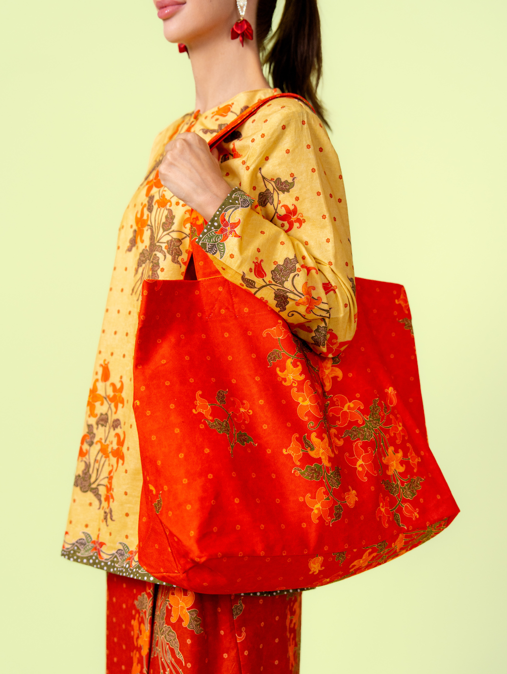 Canvas Tote Bag - Kelumpang Merah