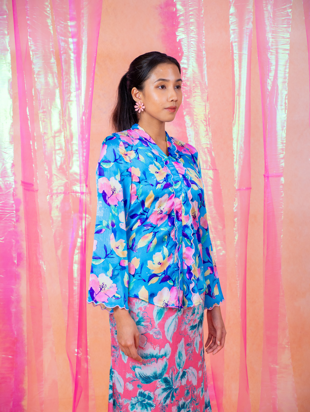 Elora Kebaya Top - Lily Blue