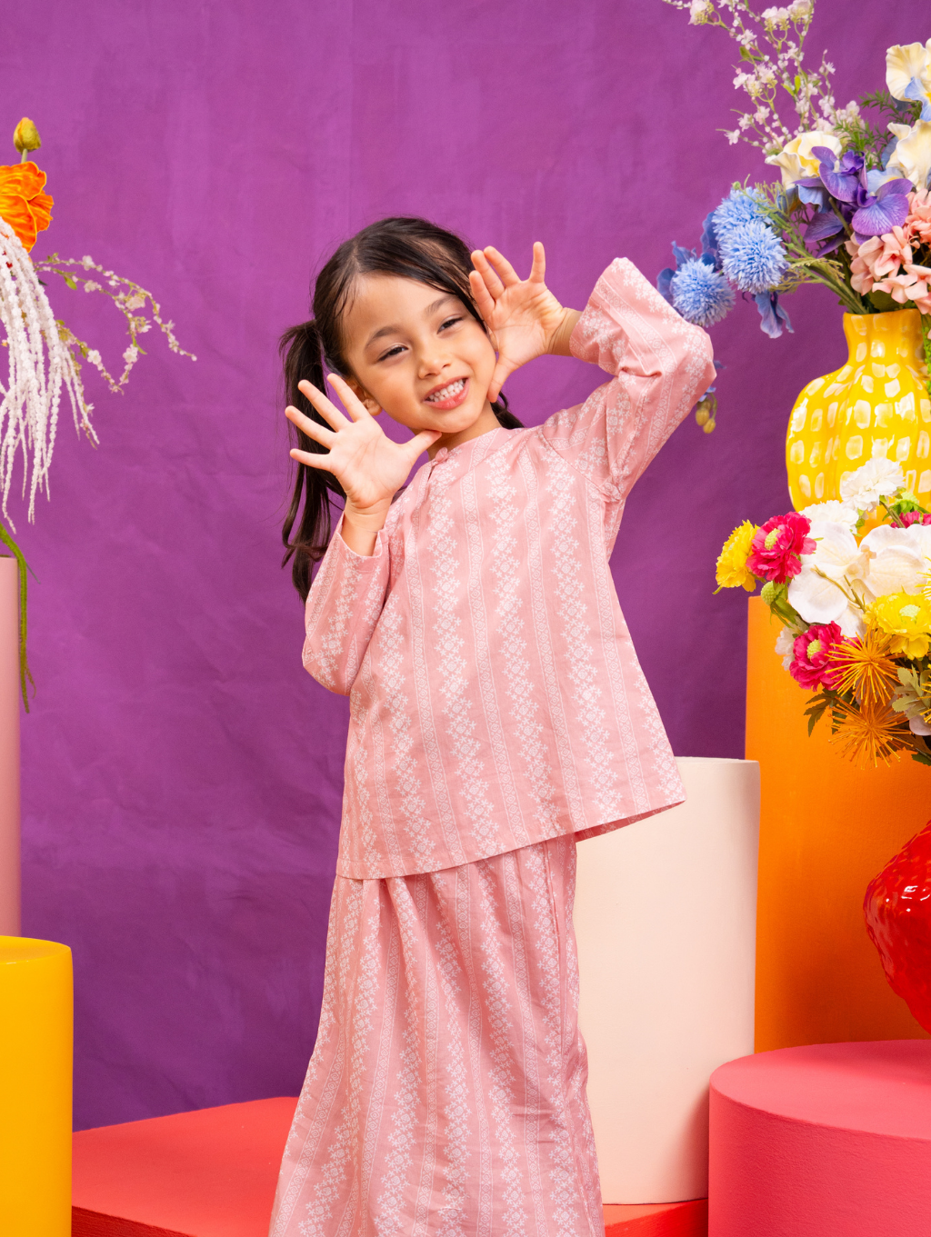KIDS Mandisa Kurung in Pink
