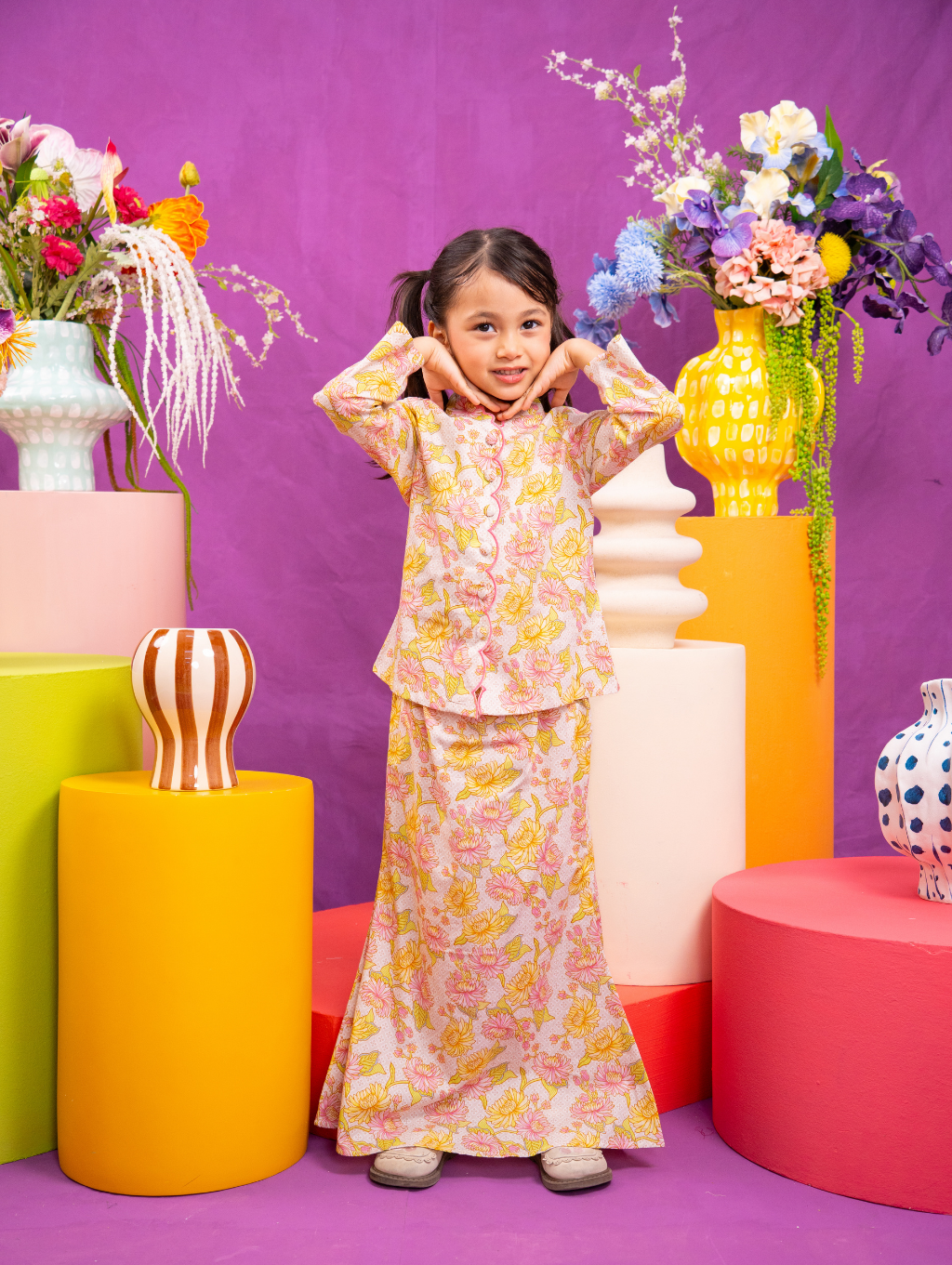 KIDS Noura Scalloped Kurung - Juwita