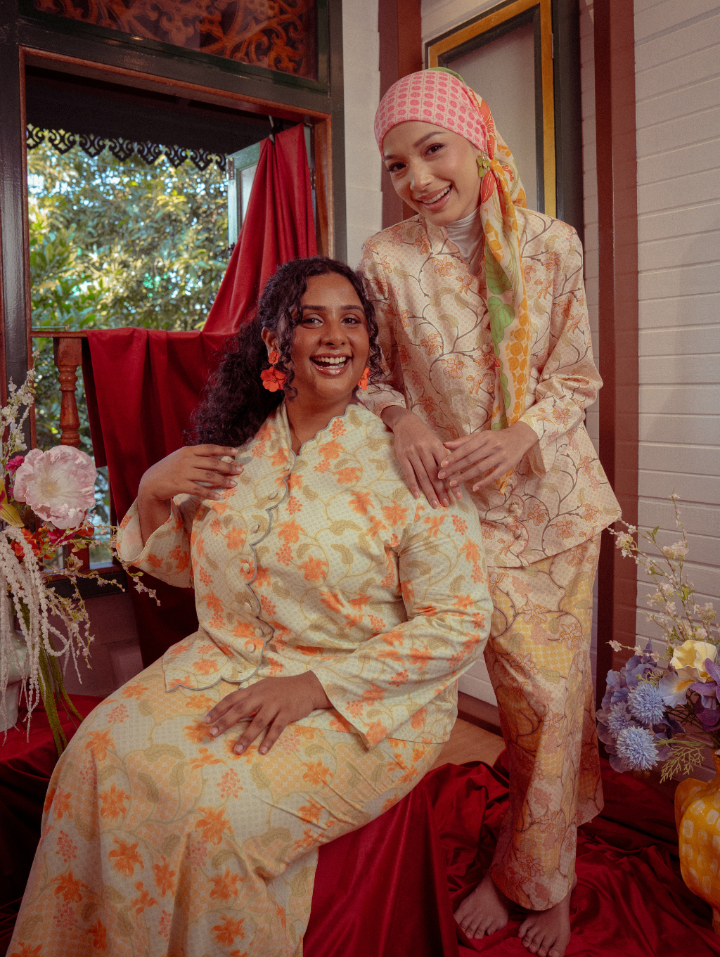 Noura Scalloped Kurung - Allunara Green