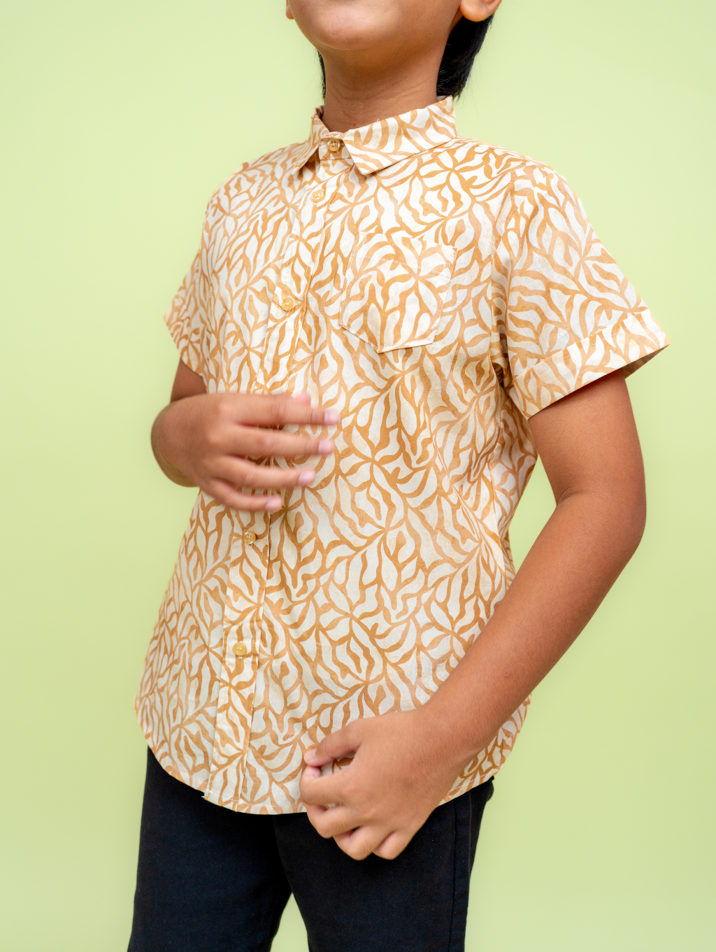 KIDS Basil Shirt - Grain Cream