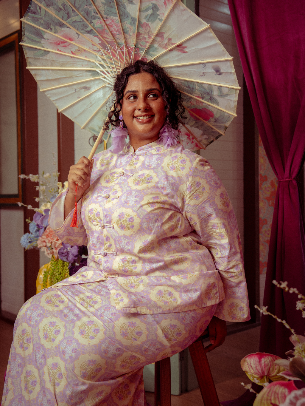 Mandarin Kurung - Gui Lilac
