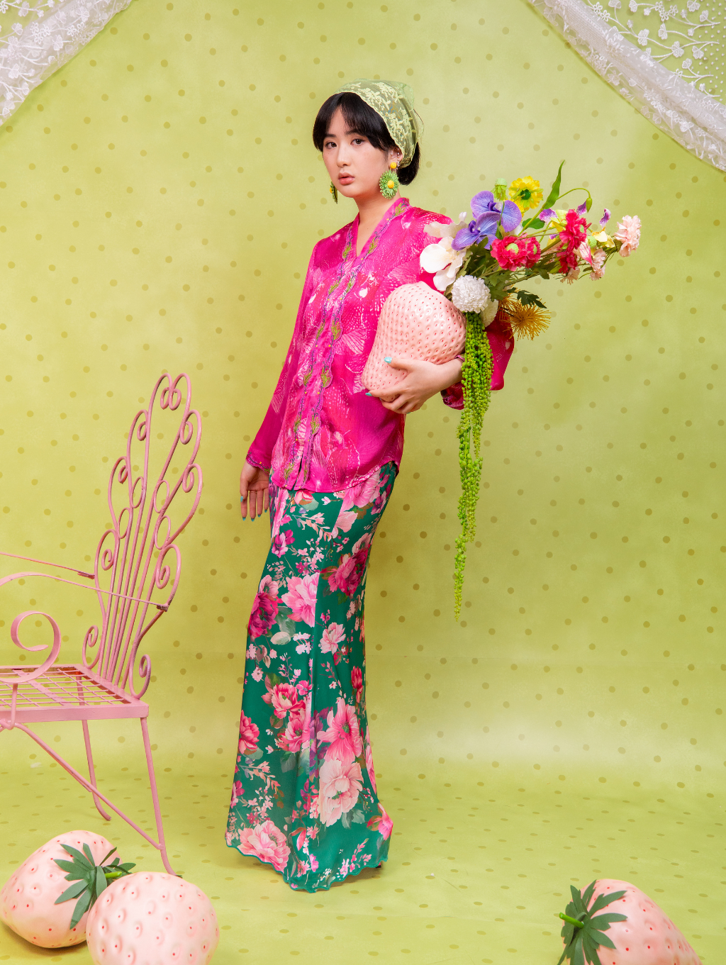 Elora Kebaya Top - Pinkora