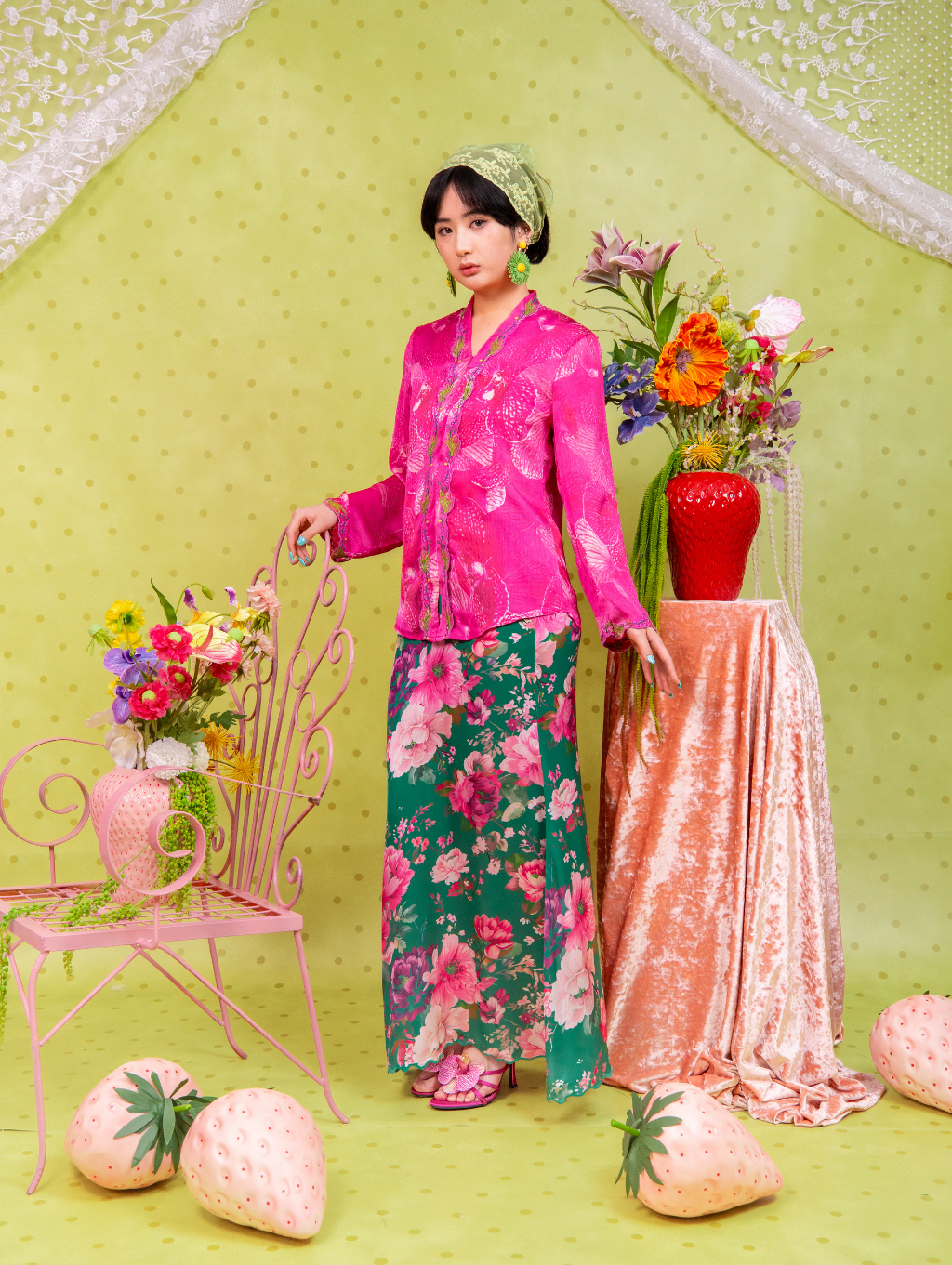 Elora Kebaya Top - Pinkora