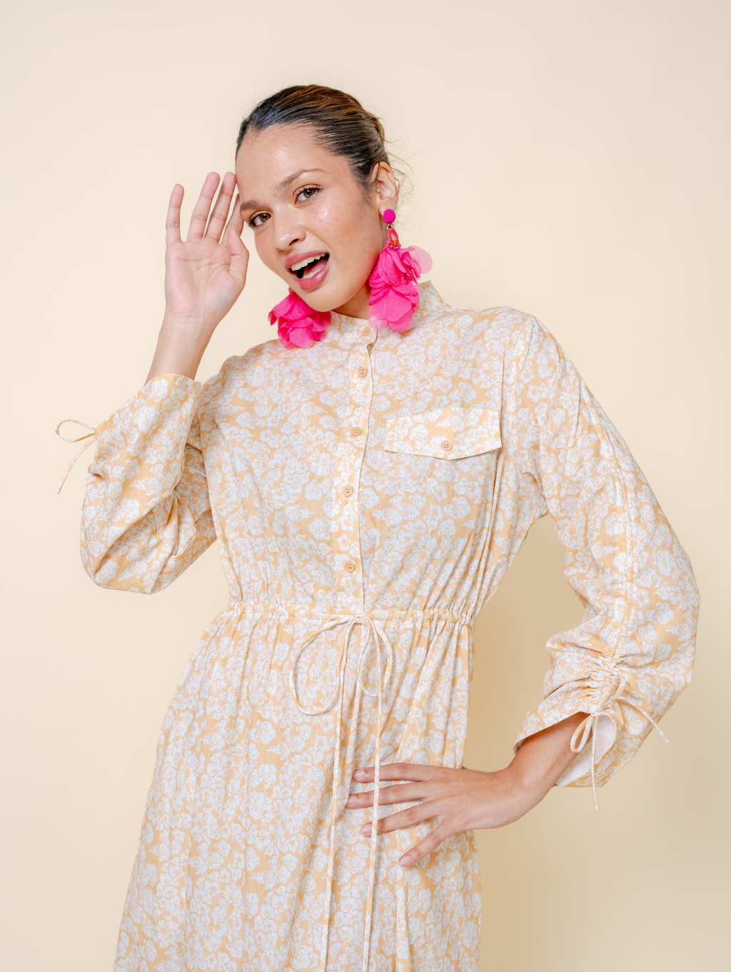 (DEFECT ITEM) Thea Dress - Yellow