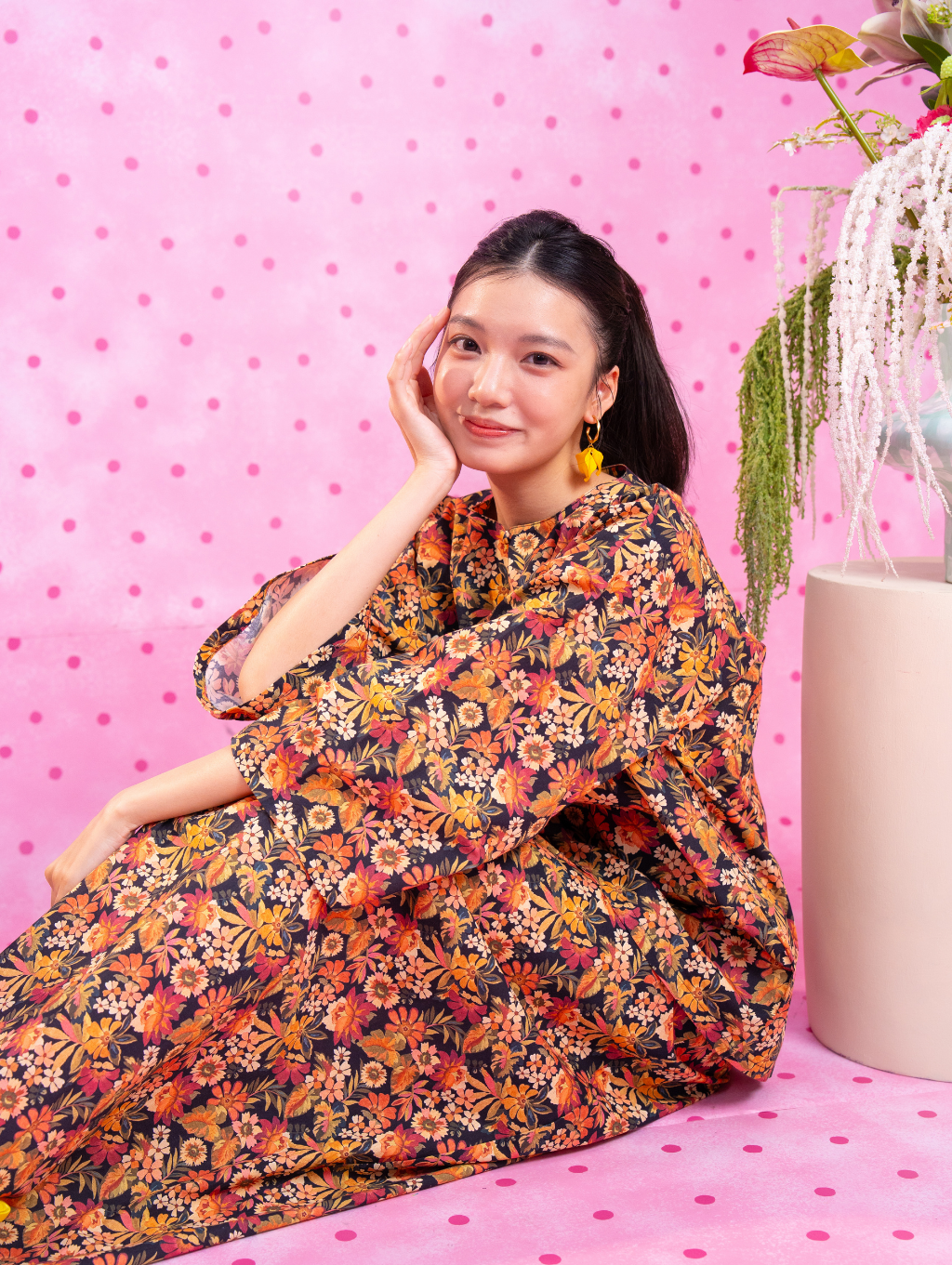 Tilly Oversized Kurung - Tulianne Black