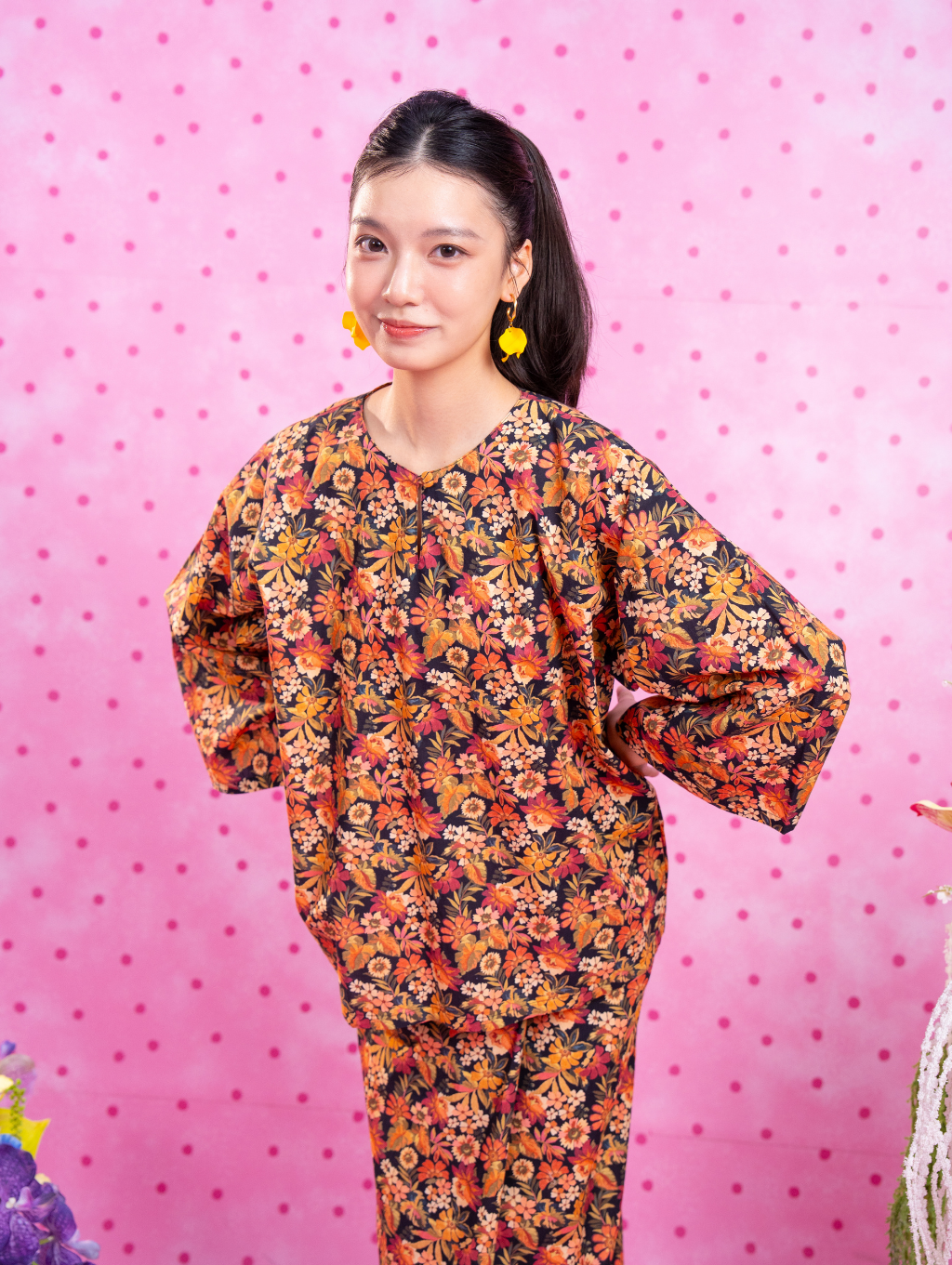 Tilly Oversized Kurung - Tulianne Black
