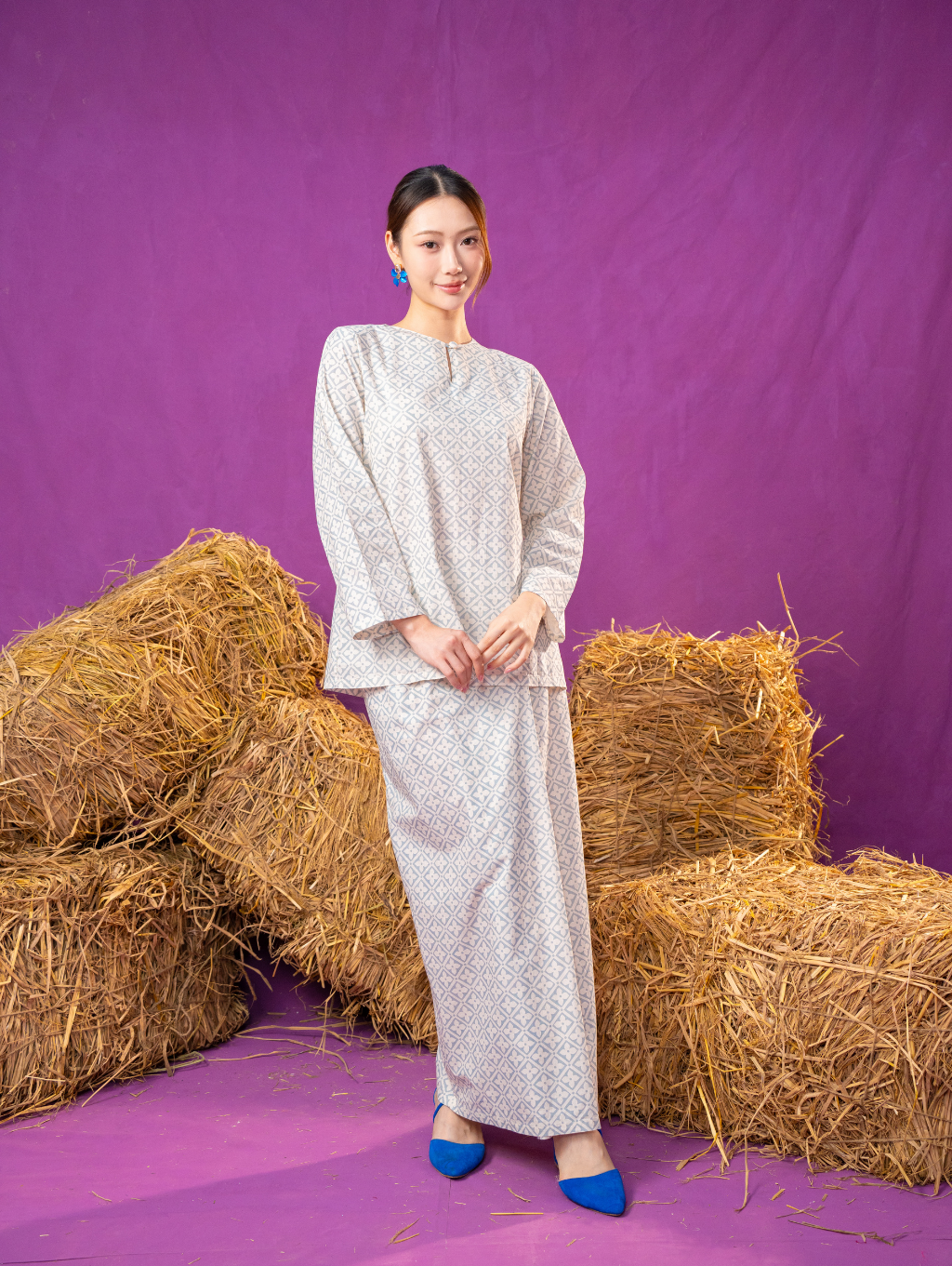Natura Kurung in Cream