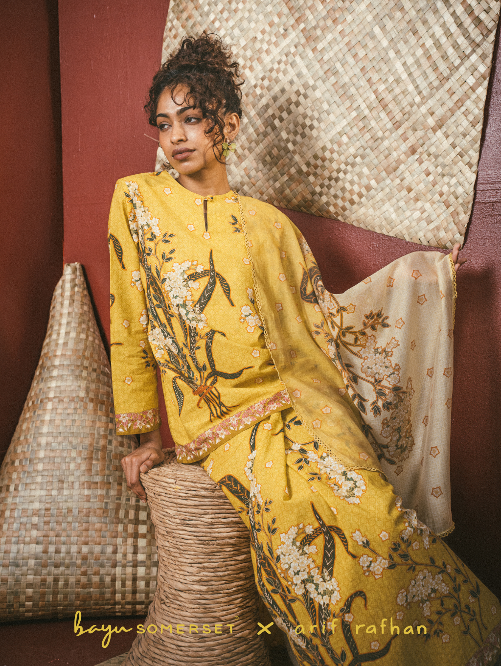 Kesidang Kurung - Kuning (with shawl)