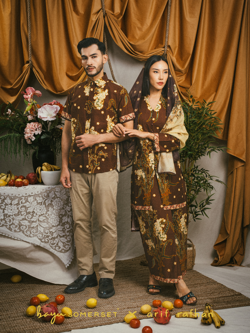 Mega Maxi Kebaya - Kesidang Brown (with shawl)