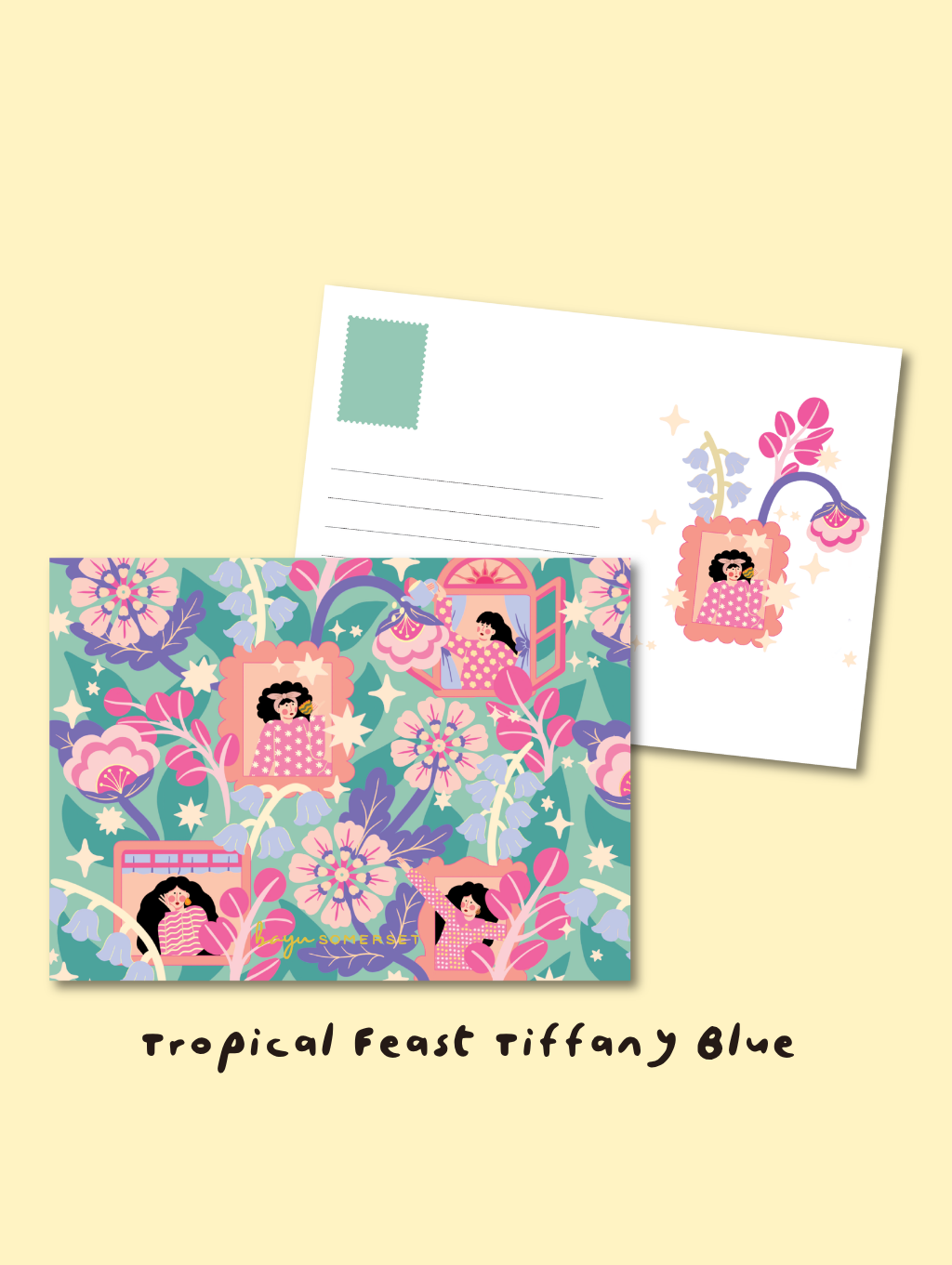 Tropical feast tiffany blue