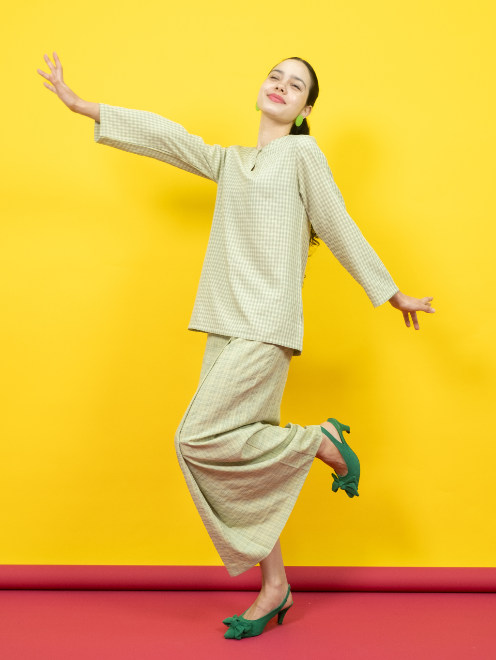 Anemone Kurung in Green