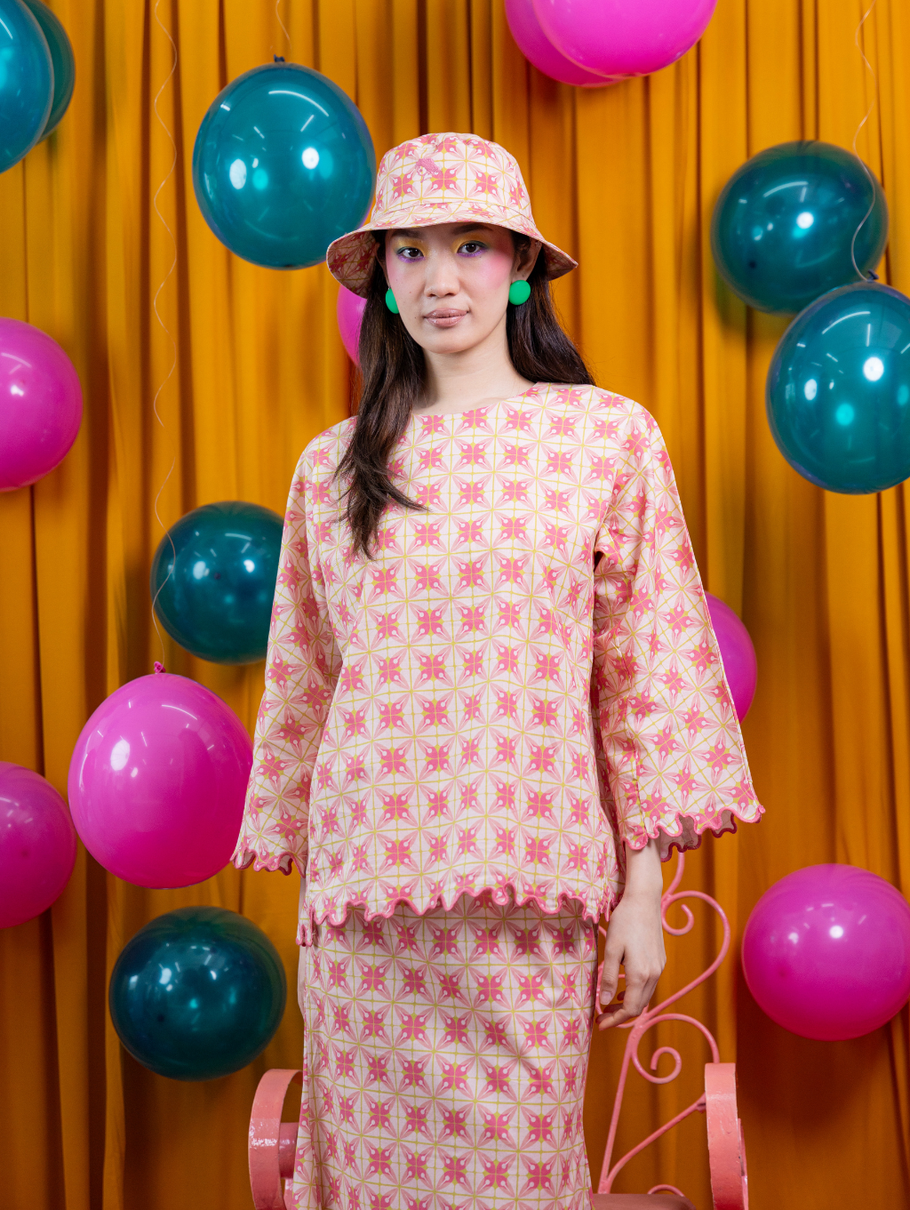 Gina Oversized Kurung - Fern