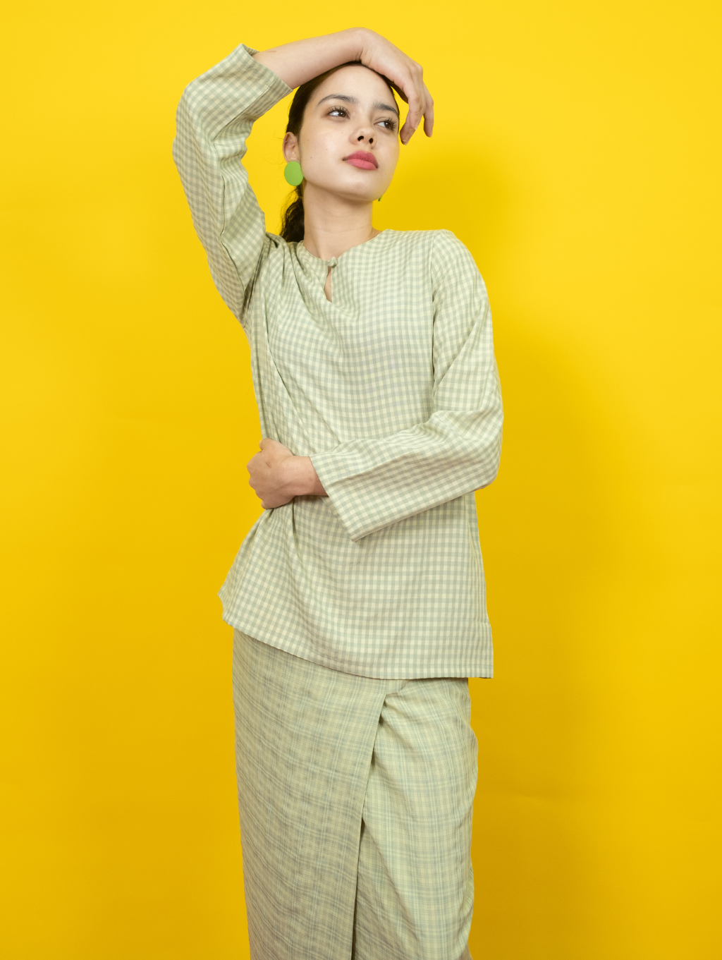 Anemone Kurung in Green