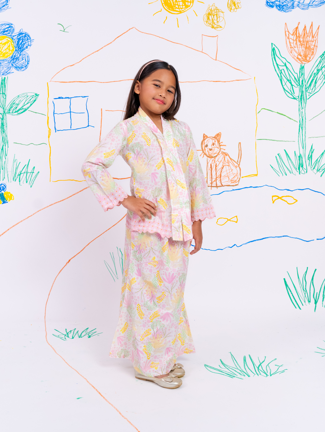 KIDS Kebaya in Murni Pink
