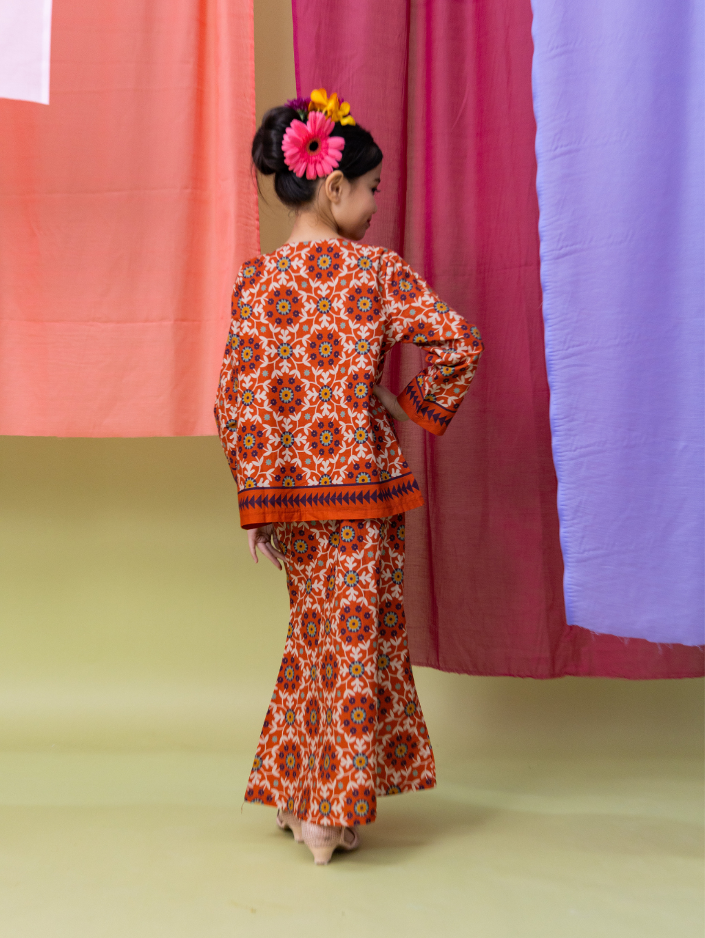 KIDS Catalina Kurung - Brick Orange