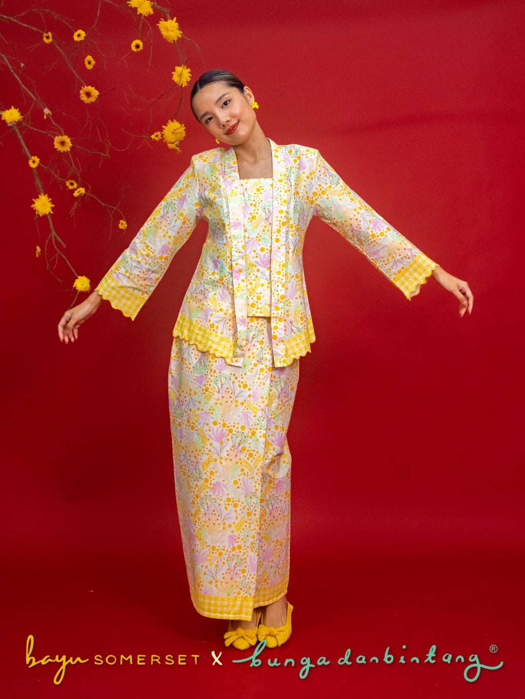 Agnes Kotabaru Kebaya in Murni Orange