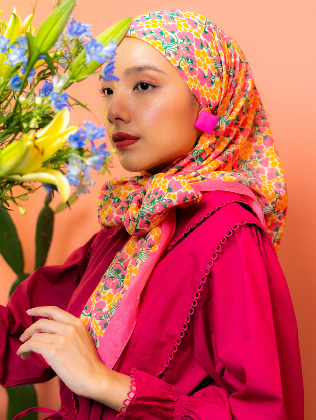 Square Scarf - Eulalia Pink