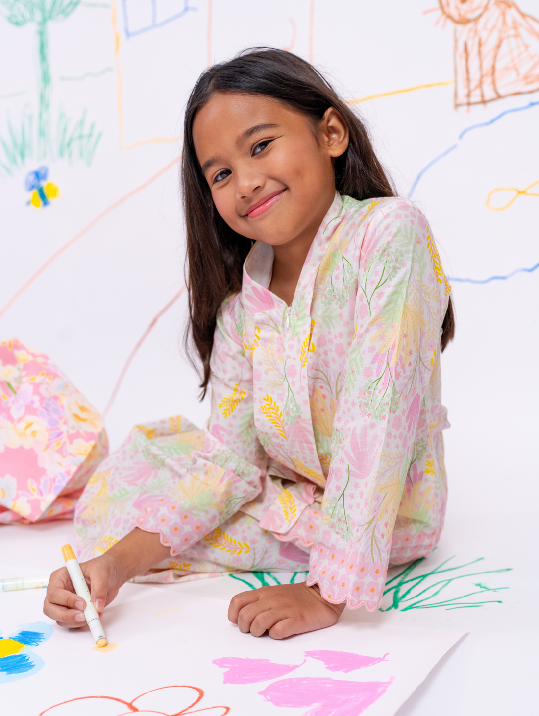 KIDS Kebaya in Murni Pink