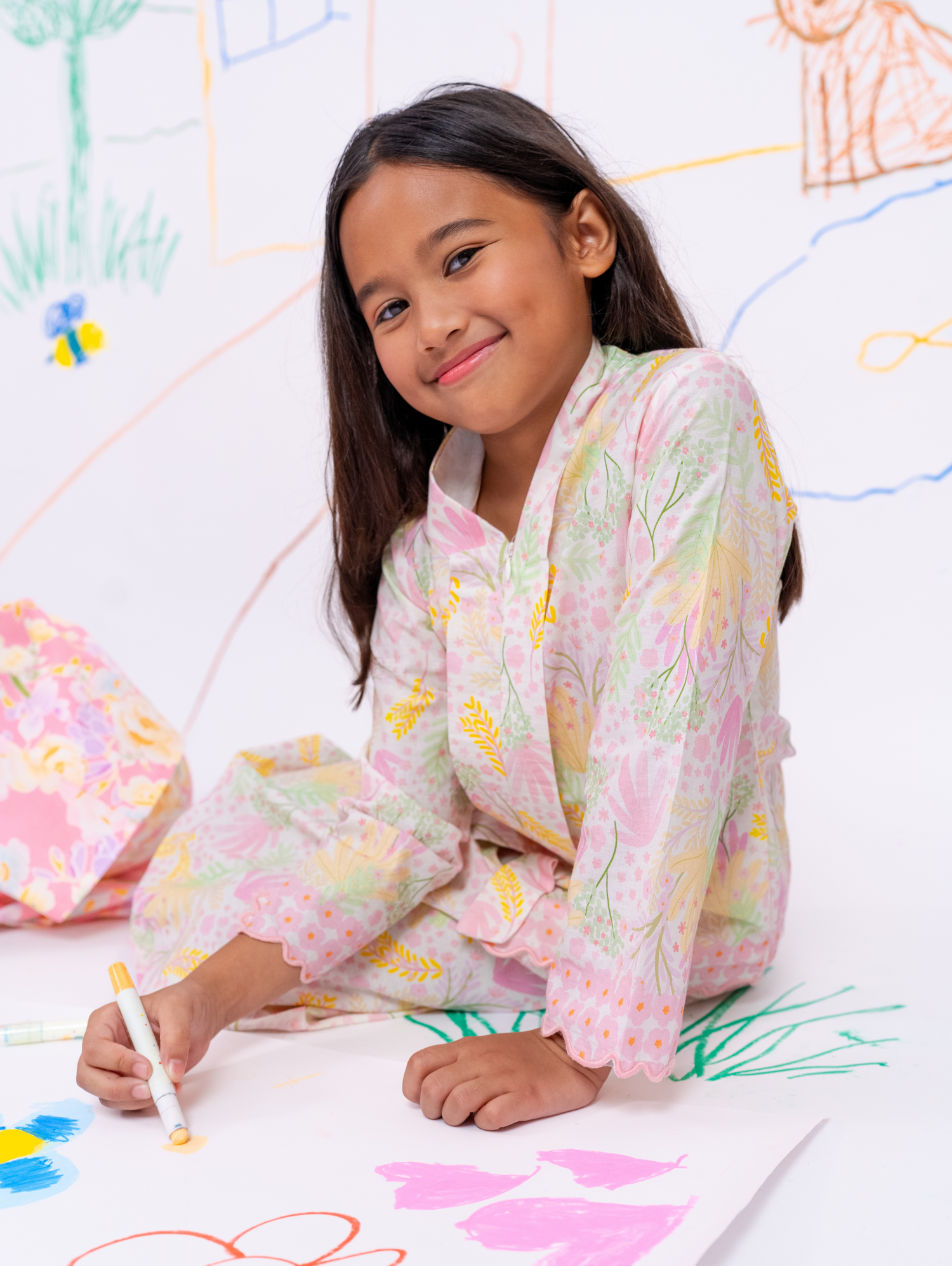 KIDS Kebaya in Murni Pink