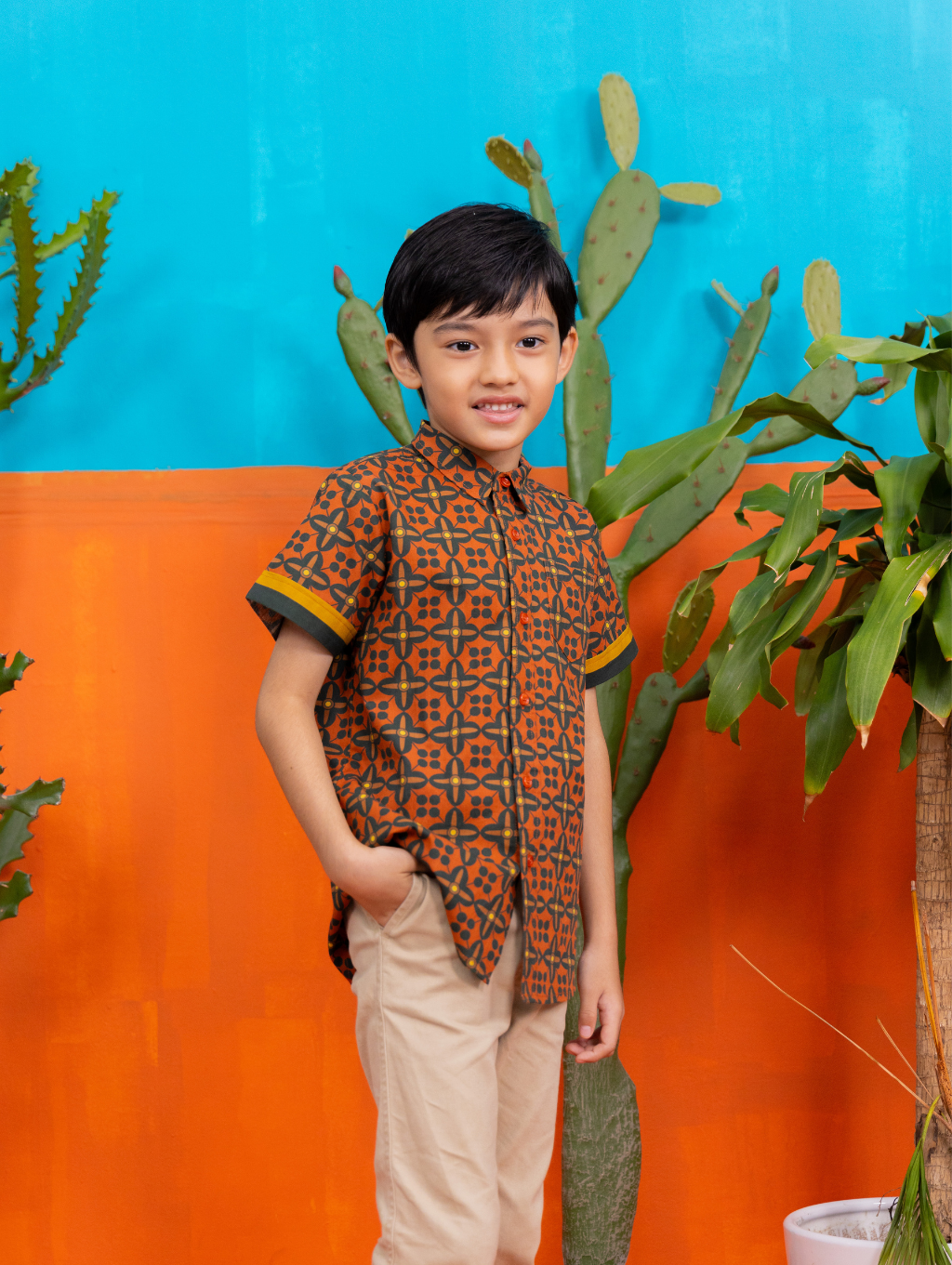 KIDS Basil Shirt - Lucia Red