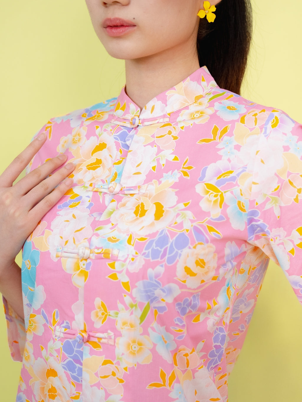 Mandarin Kurung - Pink