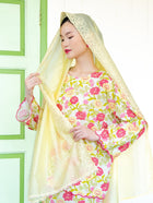 Melor Embroidery Shawl - Soft Yellow