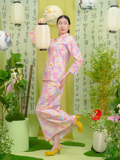 Mandarin Kurung - Pink