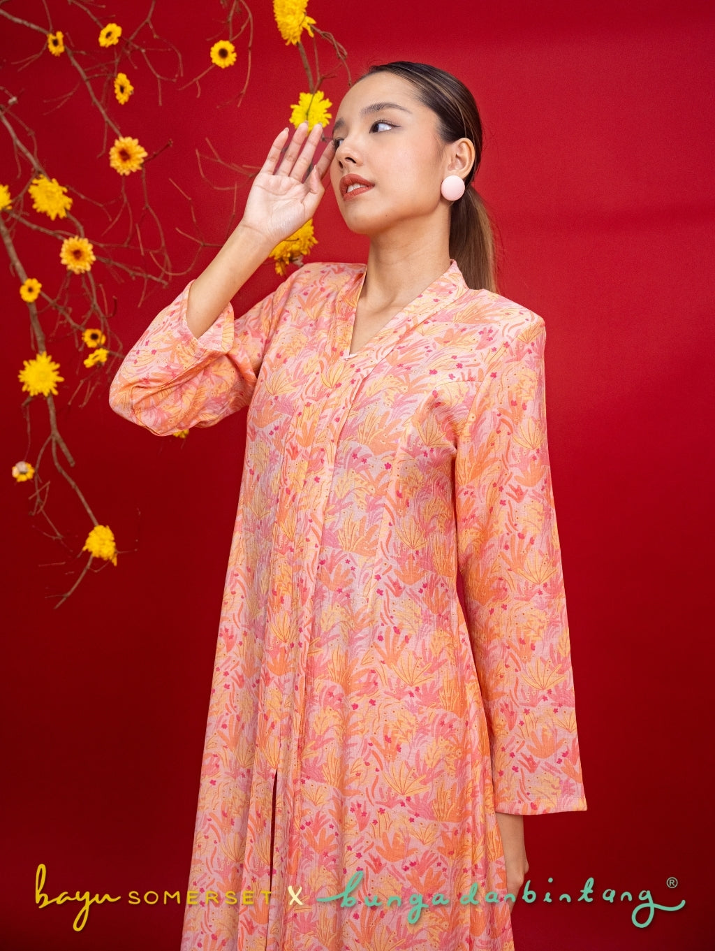 Rosa Maxi Kebaya in Indah Pink