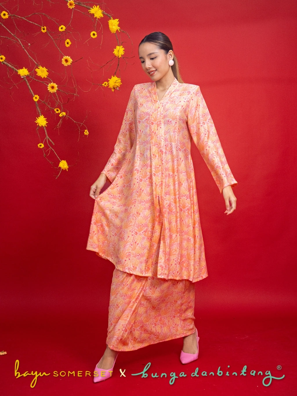 Rosa Maxi Kebaya in Indah Pink