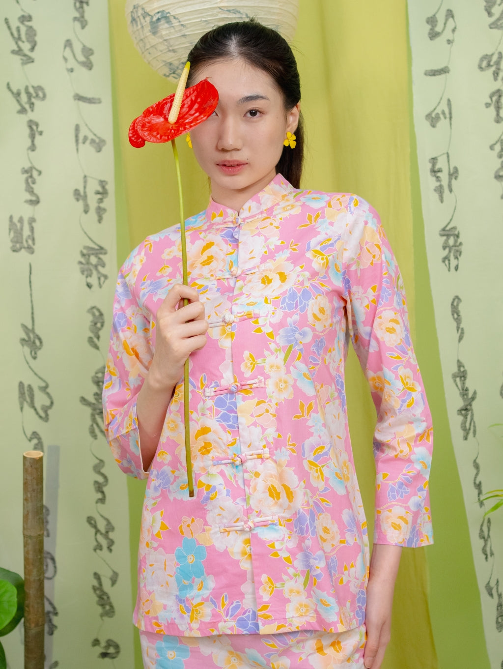Mandarin Kurung - Pink