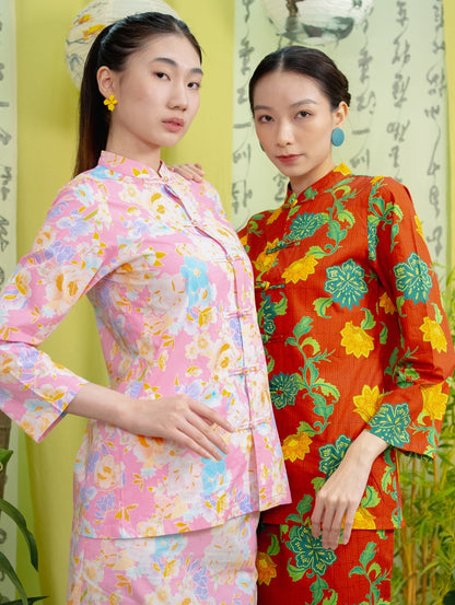 Mandarin Kurung - Pink