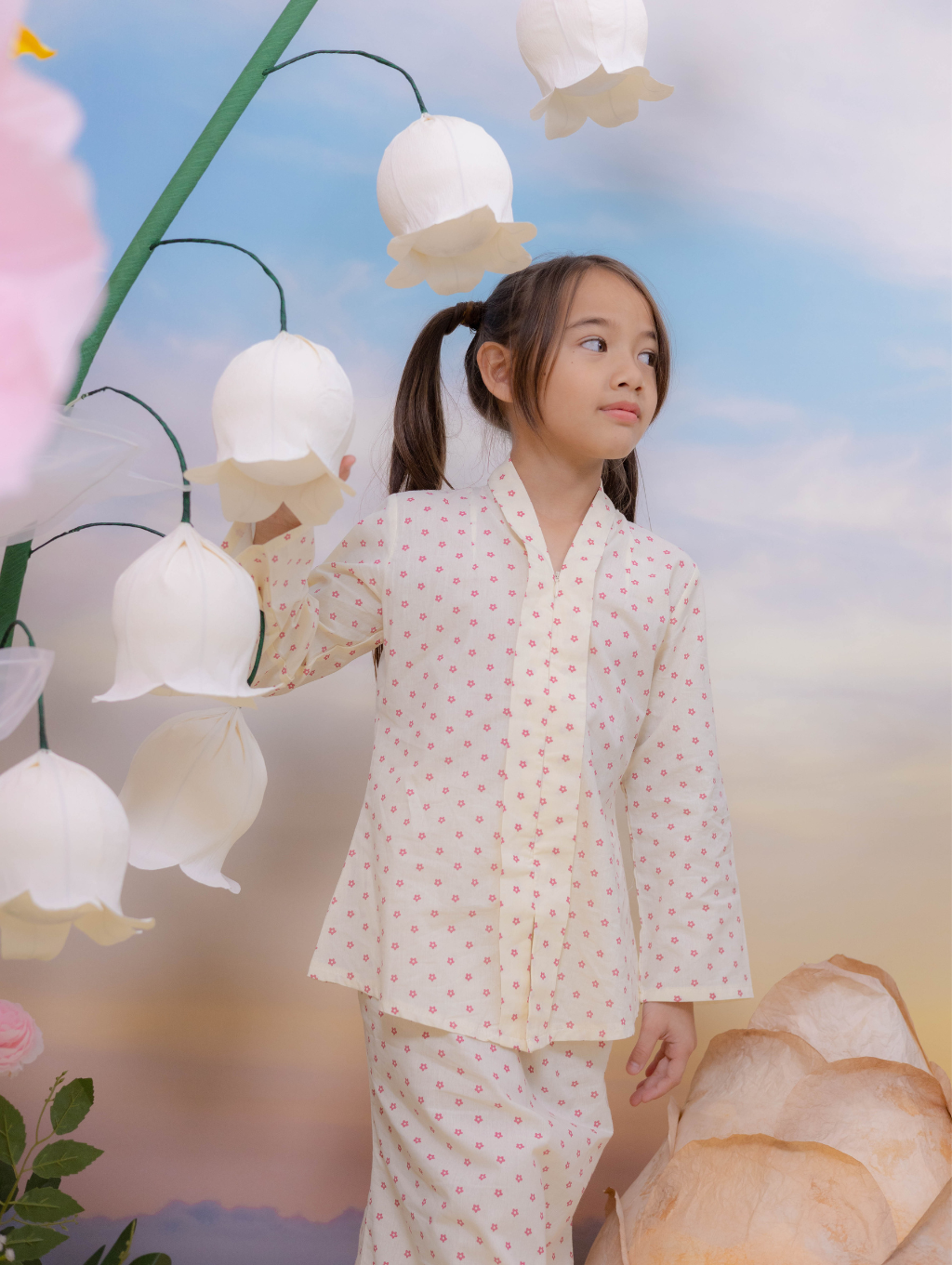 KIDS Blossom Kebaya in Cream