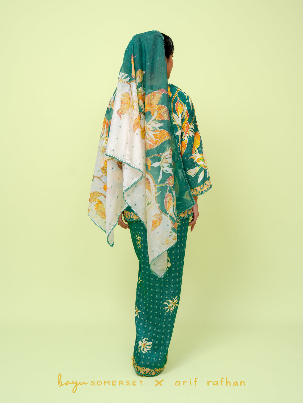Elora Kurung - Cempaka Teal (with shawl)