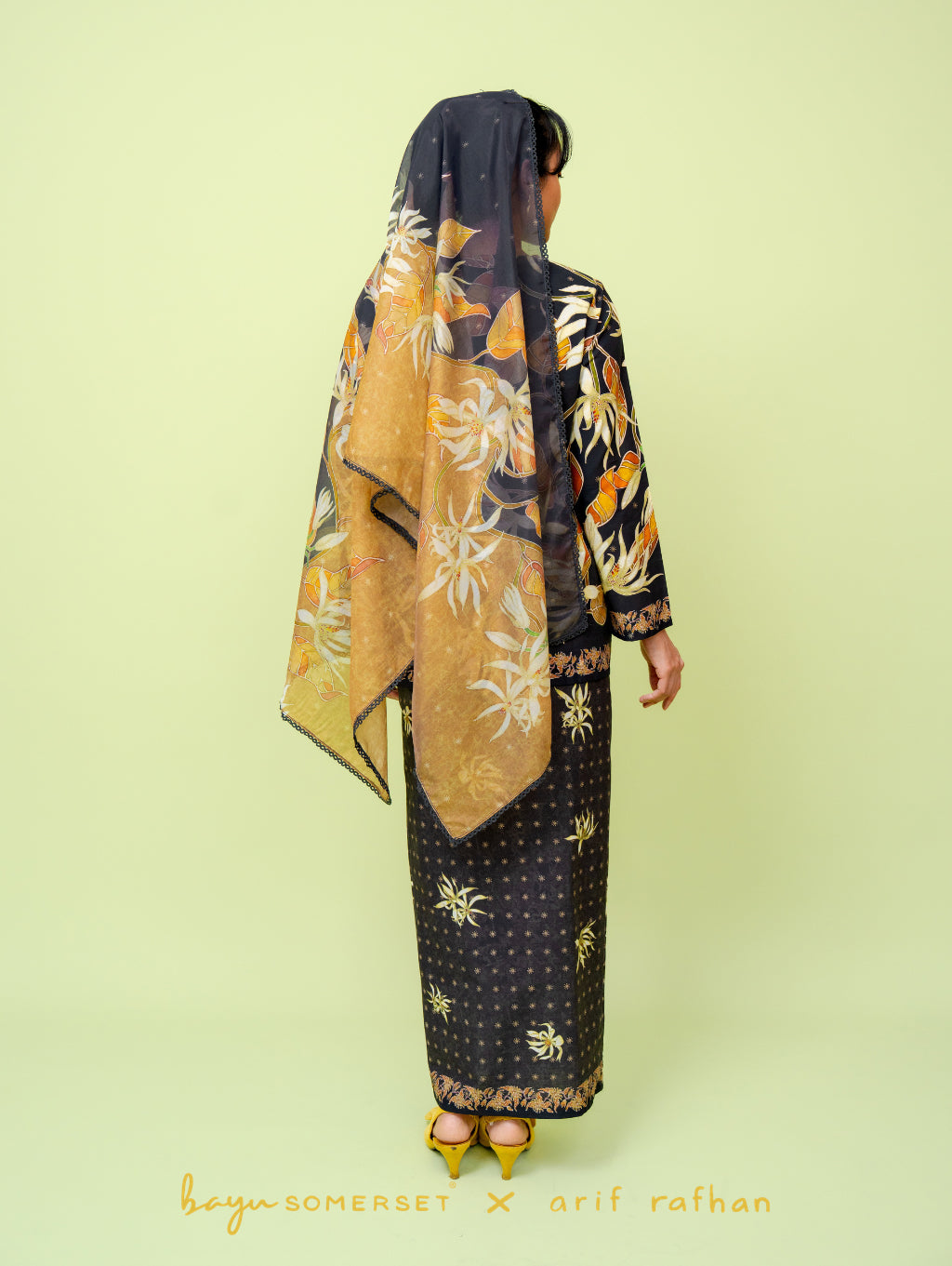 Cempaka Kurung - Hitam (with shawl)