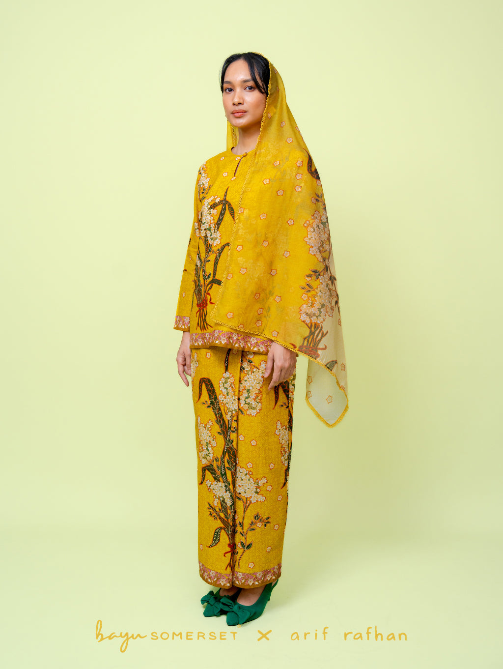 Kesidang Kurung - Kuning (with shawl)