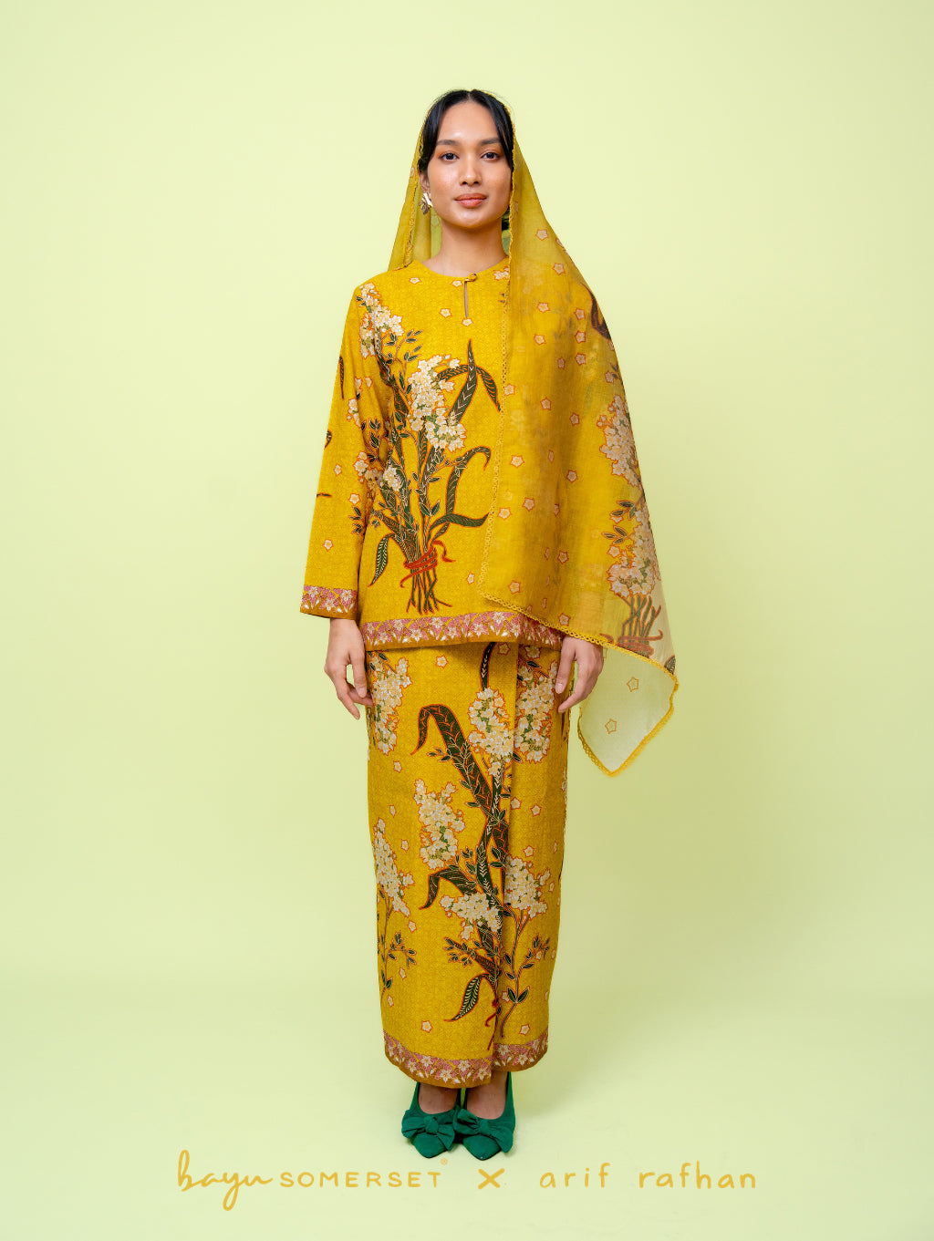 Kesidang Kurung - Kuning (with shawl)