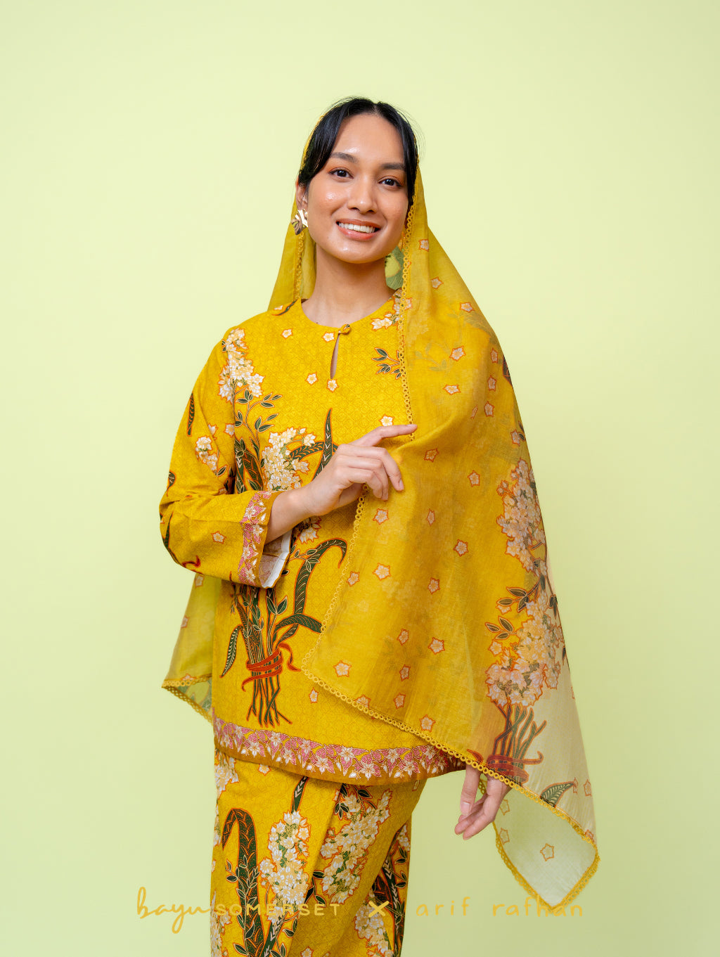 Kesidang Kurung - Kuning (with shawl)