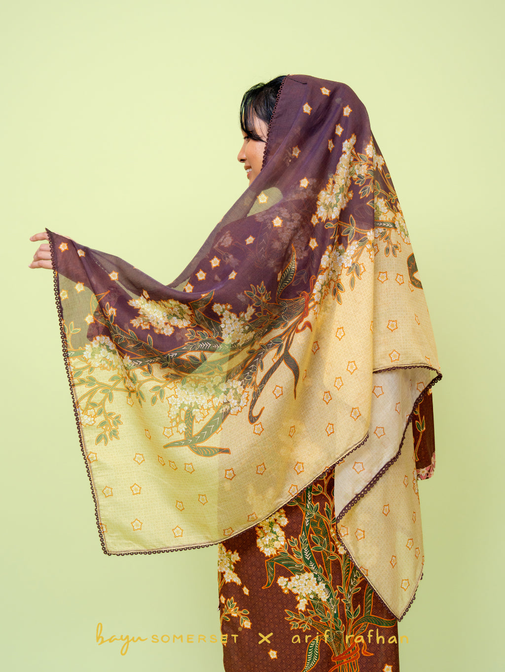 Mega Maxi Kebaya - Kesidang Brown (with shawl)