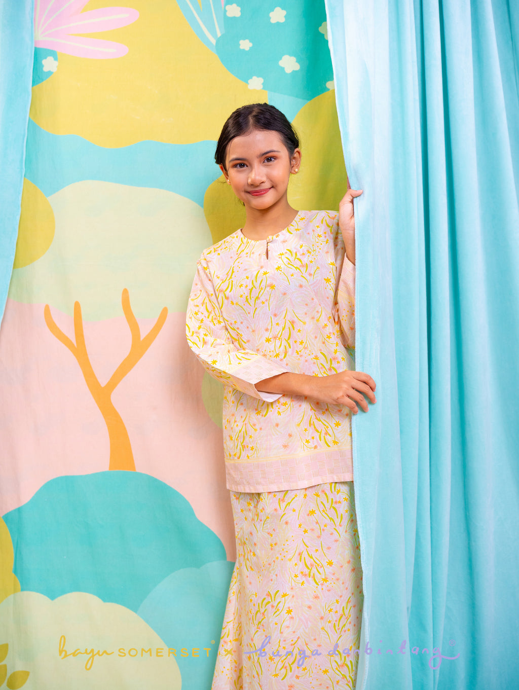 KIDS Fleur Kurung - Pink