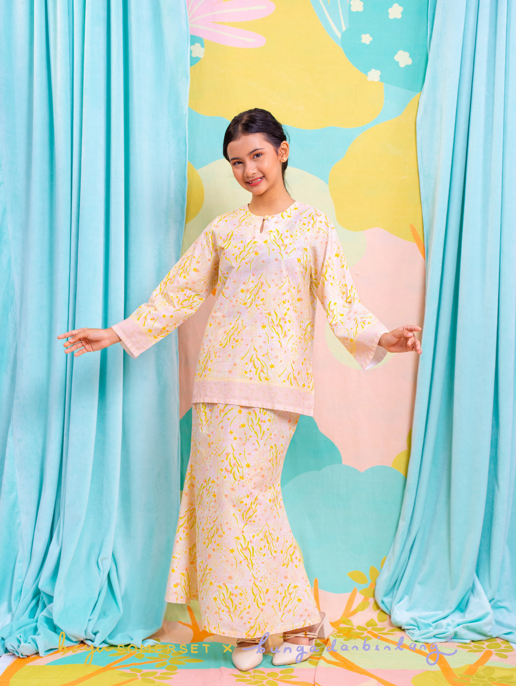 KIDS Fleur Kurung - Pink