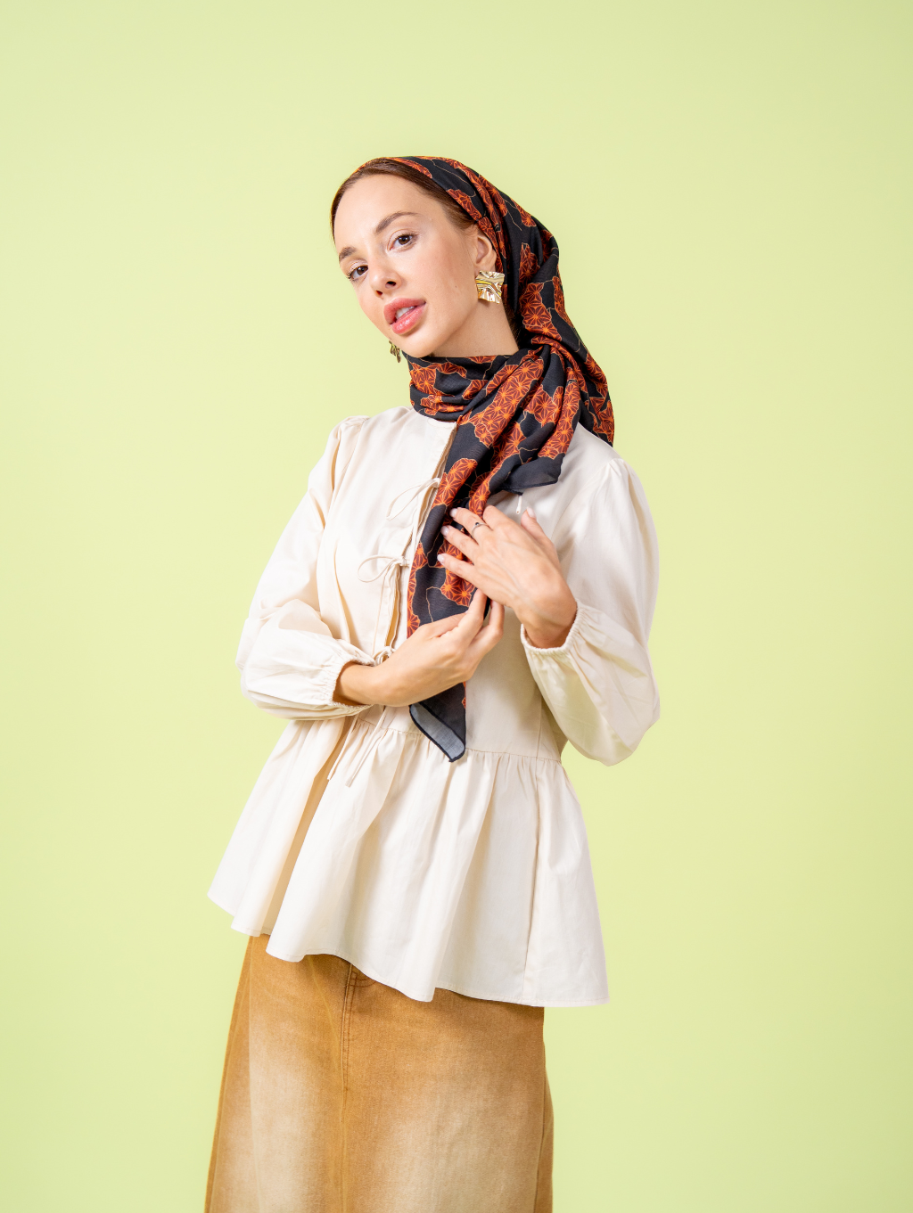 Square Scarf - Blaze Red