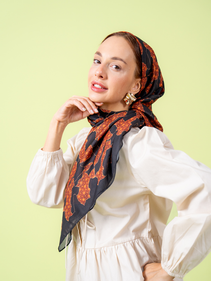 Square Scarf - Blaze Red