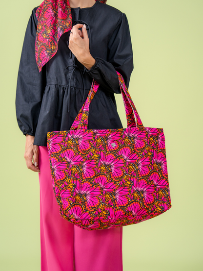 Canvas Tote Bag - Mariposa Fuchsia