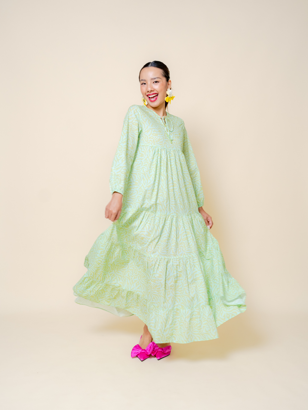 Claudia Dress - Origin Green