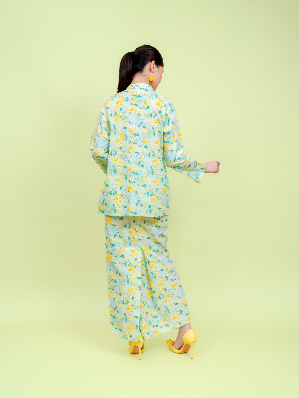 Mandarin Kurung - Mint Blue
