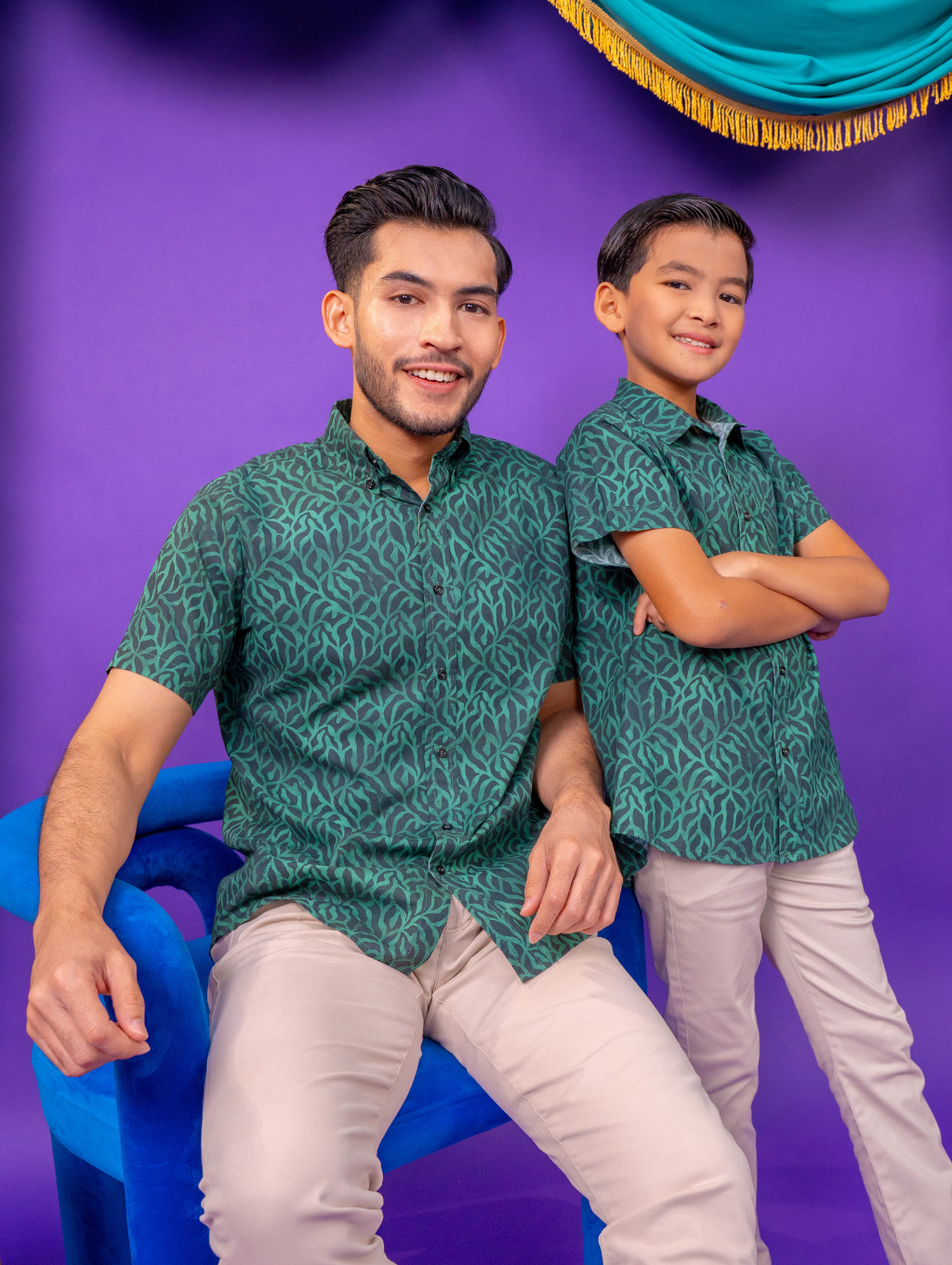 KIDS Basil Shirt - Grain Teal